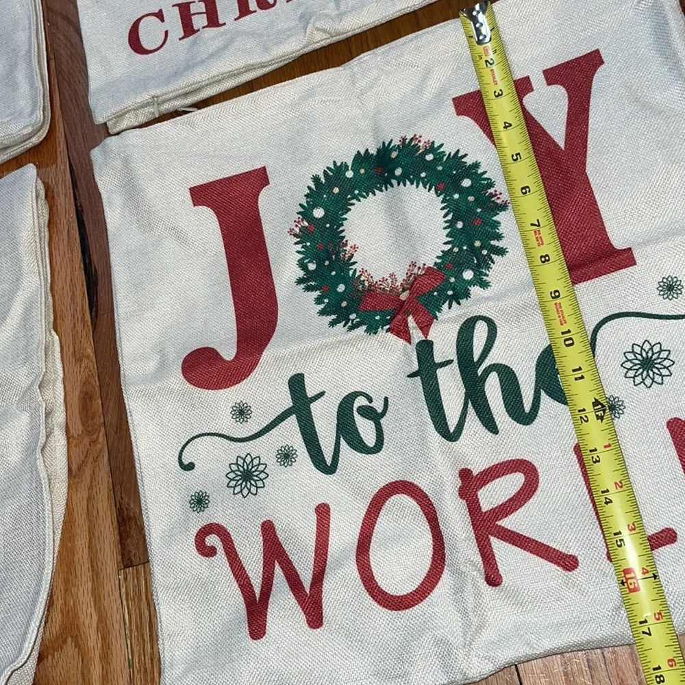 4 Piece Farmhouse Pillow Covers Holiday  Christmas pillow covers  18x18